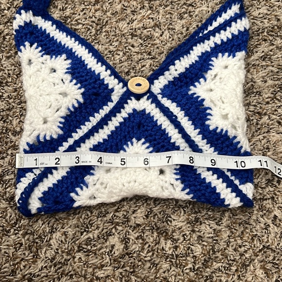 Handmade 💙❄️ blue snowflake shoulder bag - Picture 5 of 8